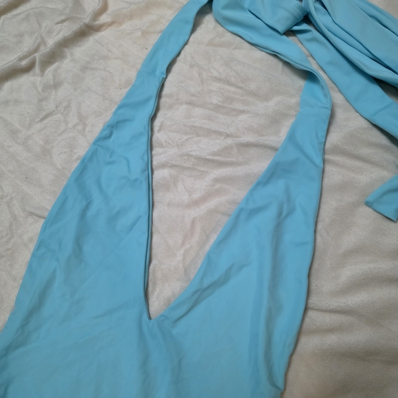 Light Blue Wrap Front One-Piece Swimsuit by Sisterly Swimwear - Picture 2 of 8